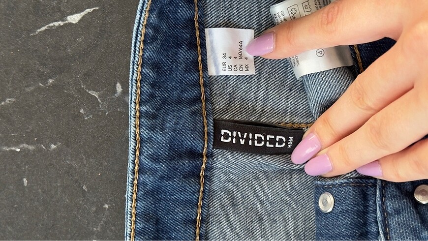 xs Beden lacivert Renk Hm mini denim jean kot düğmeli etek
