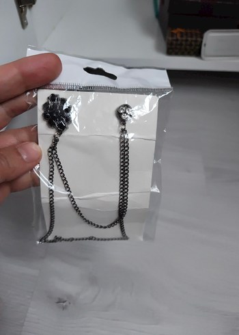 Zincir Detaylı Siyah yaka ve gömlek erkek aksesuarı. - Görsel 2