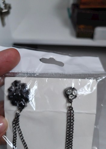 Zincir Detaylı Siyah yaka ve gömlek erkek aksesuarı. - Görsel 4