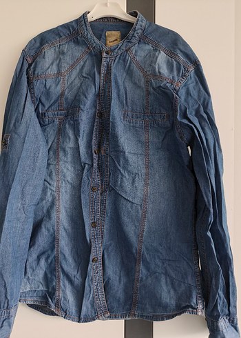 Mavi Denim Düğmeli Erkek Gömlek