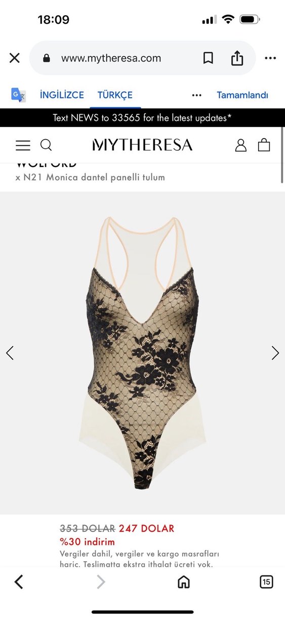 Wolfordx N21 Monica dantel panelli tulum - Görsel 2