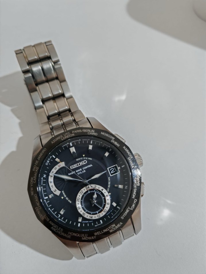 SEIKO RADIO WAVE CONTROL SOLAR  titanyum saat - Görsel 3