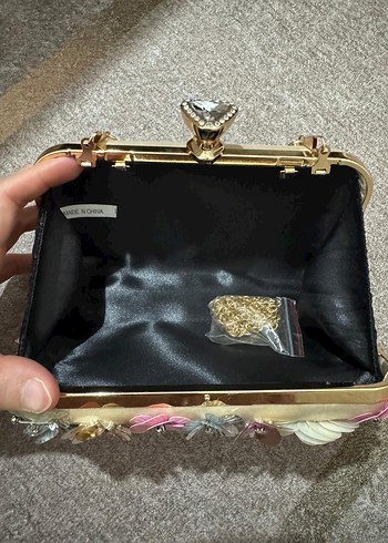 Çiçekli Boncuk İşlemeli Bohem Kadın El Çantası - Görsel 3