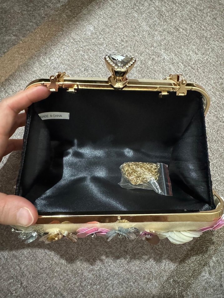 Çiçekli Boncuk İşlemeli Bohem Kadın El Çantası - Görsel 3