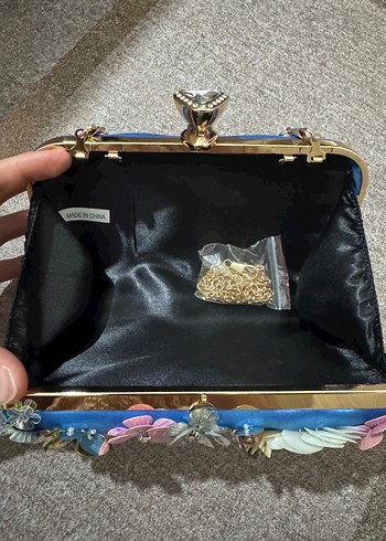 Çiçekli Boncuklu Renkli Kadın Çanta - Görsel 3