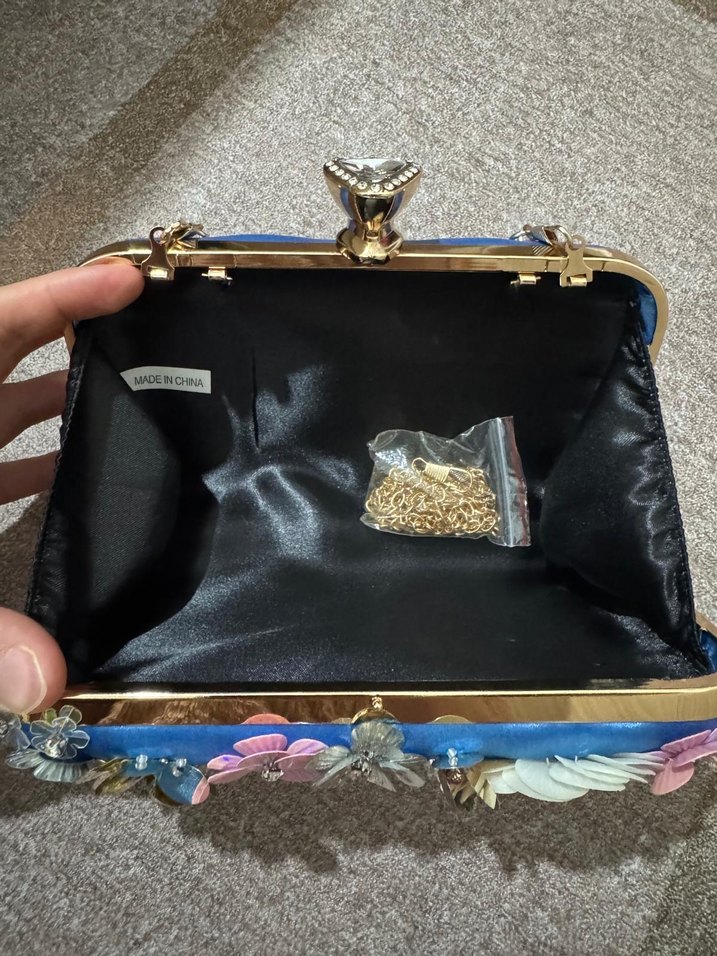 Çiçekli Boncuklu Renkli Kadın  Çanta - Görsel 3