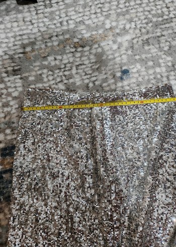 Gümüş Parlak Uzun Kadın Etek - Görsel 2