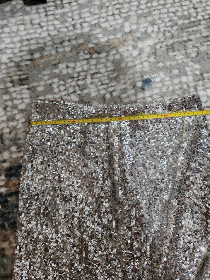 Gümüş Parlak Uzun Kadın Etek - Görsel 2