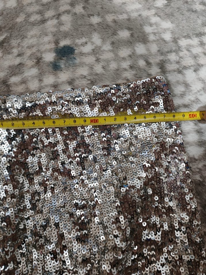 Gümüş Parlak Uzun Kadın Etek - Görsel 3