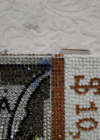 Pul İşlemeli Gri Kadın Portföy Çanta - Görsel 6