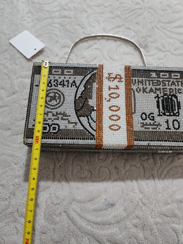 Pul İşlemeli Gri Kadın Portföy Çanta - Görsel 3