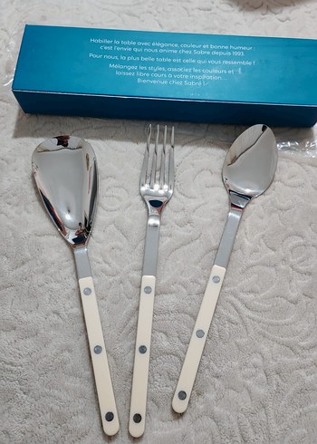 Sabre Paris Pastel Beyaz Çatal Kaşık Seti - Görsel 3