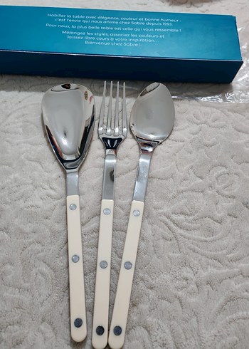 Sabre Paris Pastel Beyaz Çatal Kaşık Seti - Görsel 2