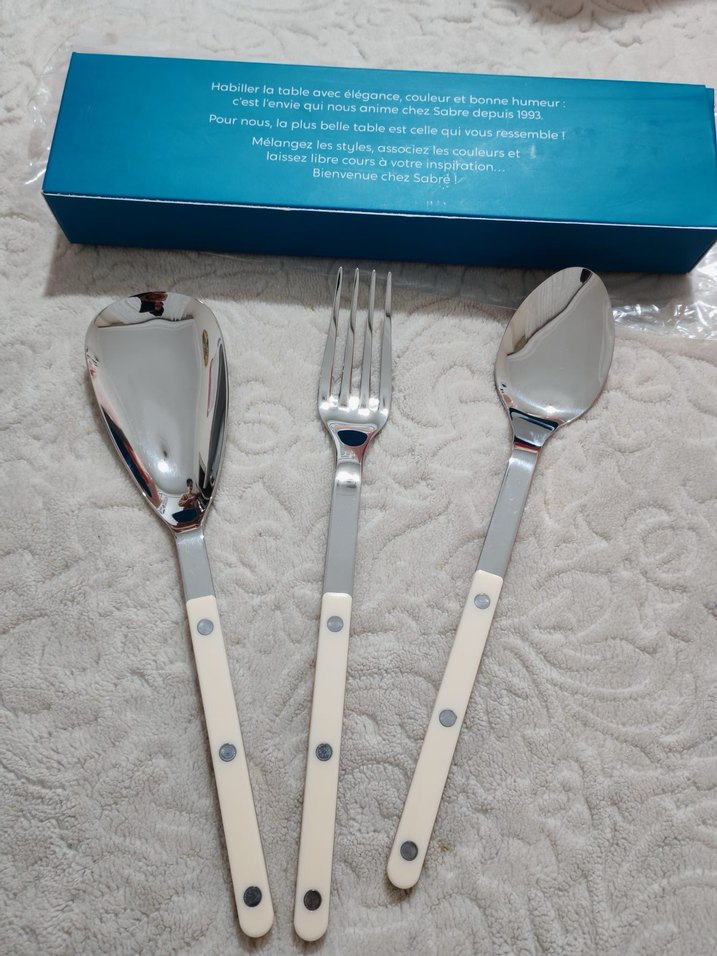 Sabre Paris Pastel Beyaz Çatal Kaşık Seti - Görsel 3