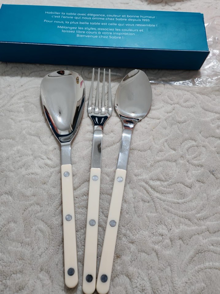 Sabre Paris Pastel Beyaz Çatal Kaşık Seti - Görsel 2