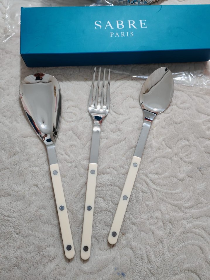 Sabre Paris Pastel Beyaz Çatal Kaşık Seti - Görsel 4