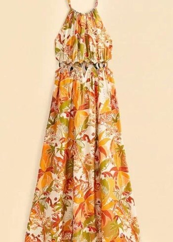 Bohem Çok Renkli Askısız Uzun Elbise - Görsel 2