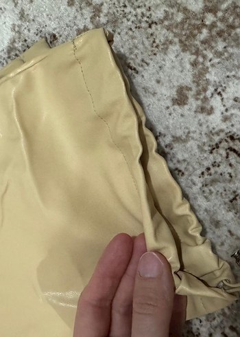 Bej suni deri Kadın Pantolon - Görsel 6