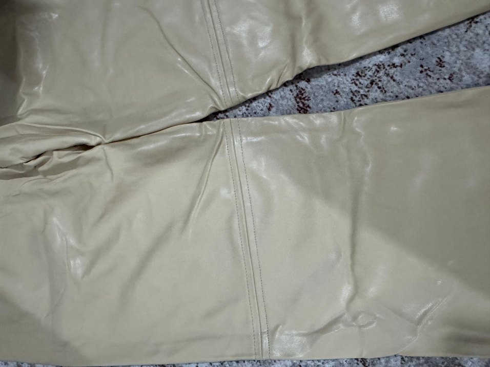 Bej suni deri Kadın Pantolon - Görsel 4