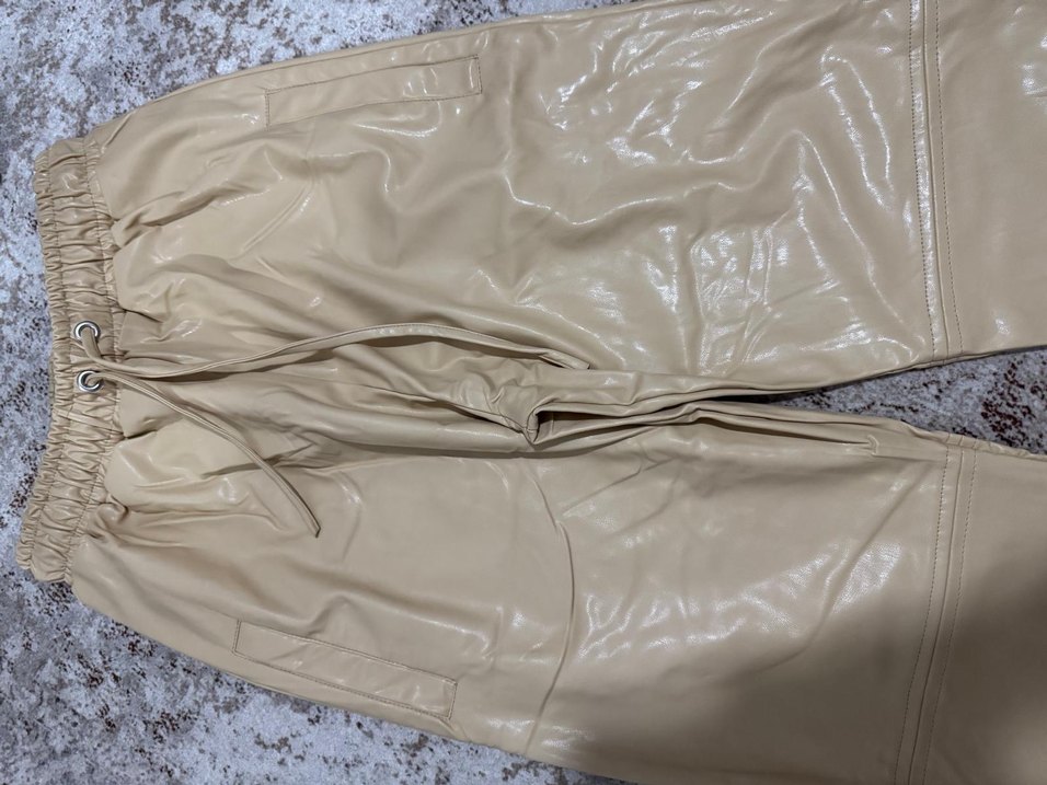 Bej suni deri Kadın Pantolon - Görsel 2