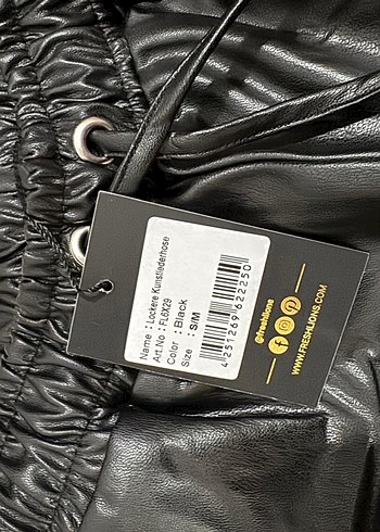 Siyah Deri Kadın Pantolon, - Görsel 3