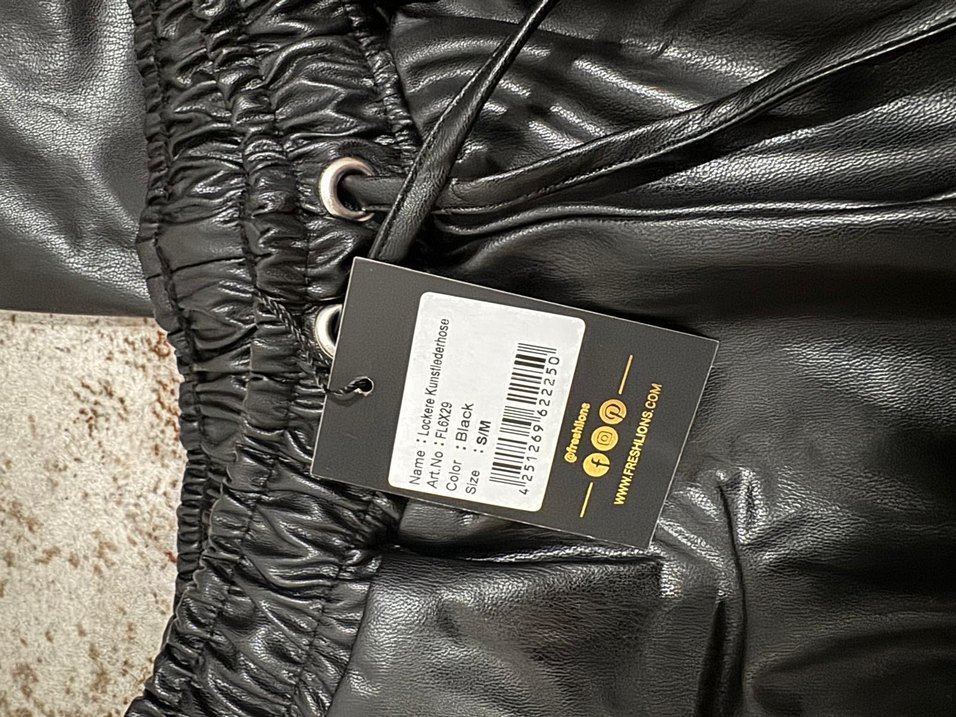 Siyah Deri Kadın Pantolon, - Görsel 3