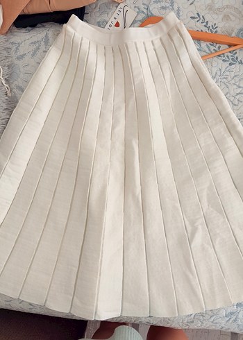 Joinus Beyaz Pilili Midi Etek - Görsel 3