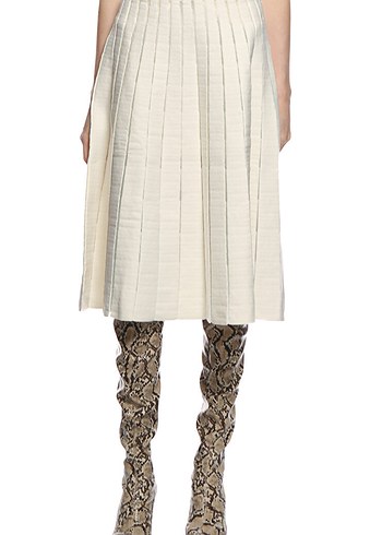 Joinus Beyaz Pilili Midi Etek - Görsel 2