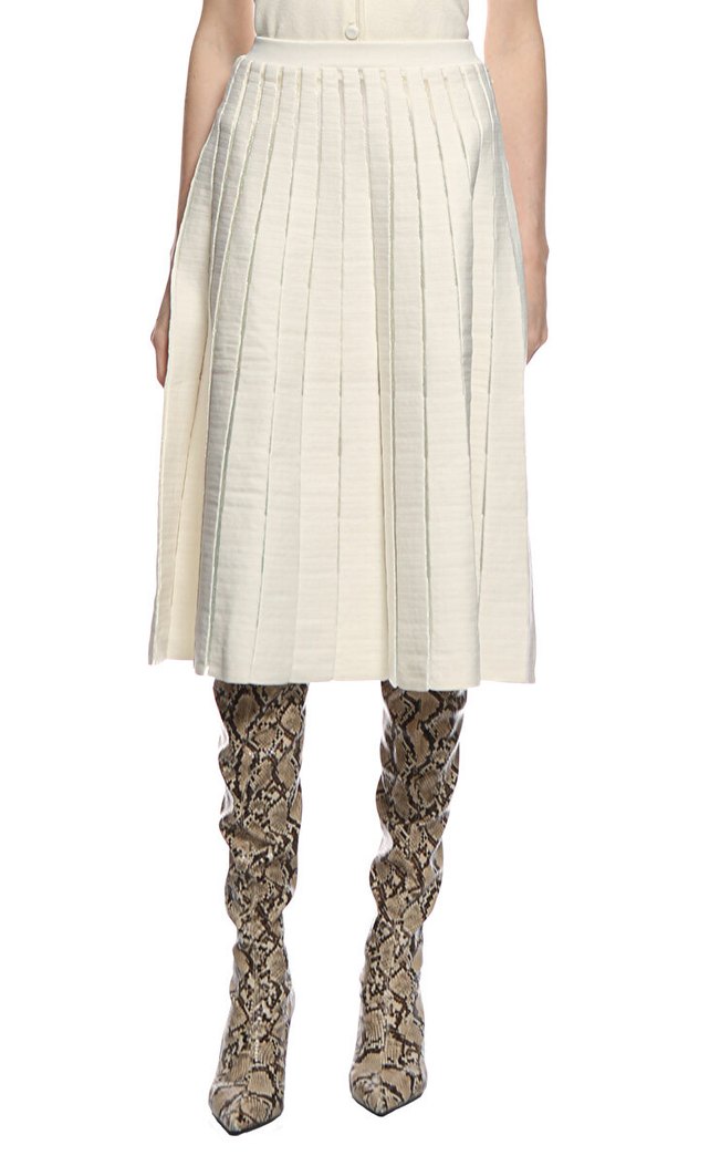 Joinus Beyaz Pilili Midi Etek - Görsel 2