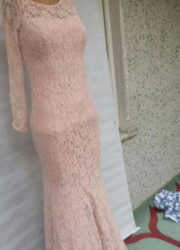 Abiye balık model pudra rengi  - Görsel 2