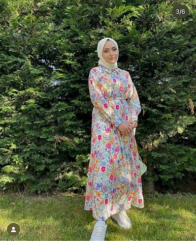 38 Beden Çiçekli uzun elbise