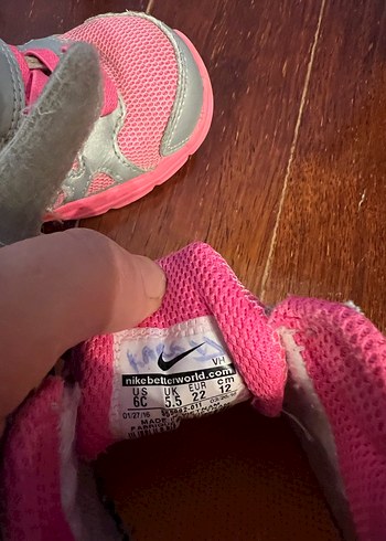 Orjinal NİKE Kız Çocuk Pembe Gri Cırt Cırtlı Spor Ayakkabı - Görsel 5