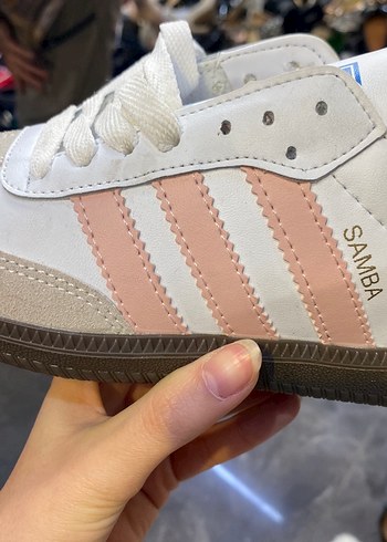 Beyaz Pembe Laced Samba Stiletto Spor Ayakkabı - Görsel 3