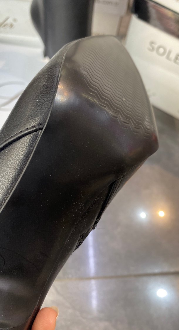 Siyah Deri Stiletto Topuklu Kadın Bot - Görsel 5