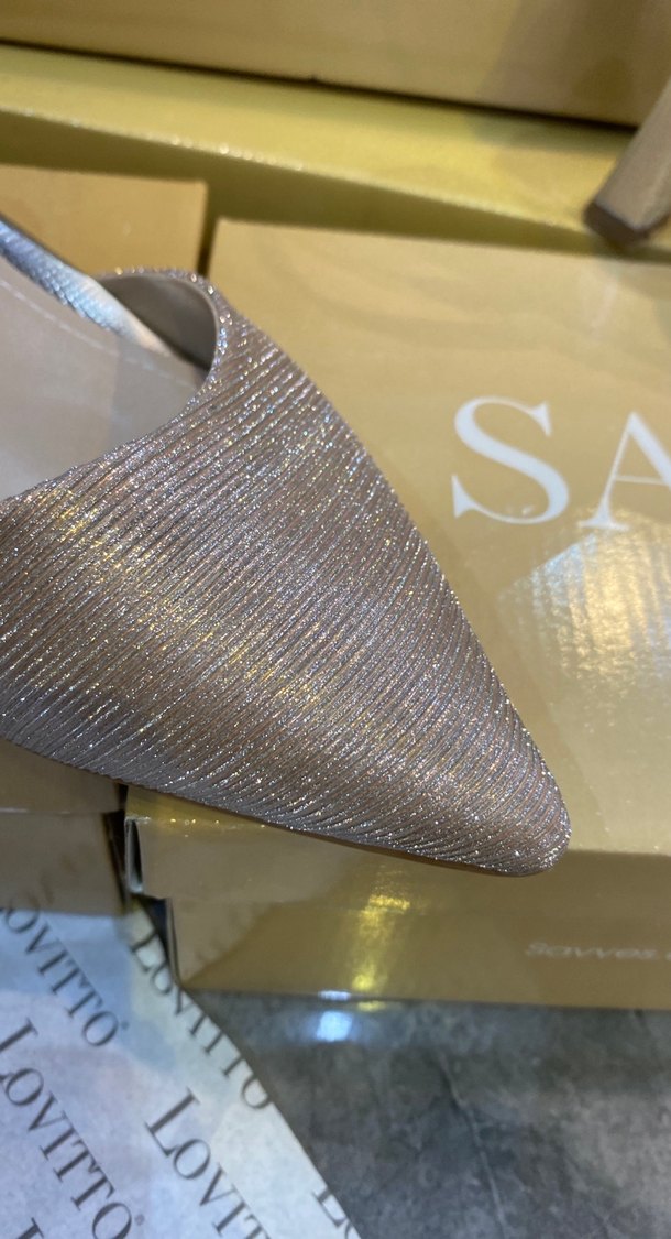 Altın Renkli Blok Topuklu Kadın Abiye Ayakkabı - Görsel 4