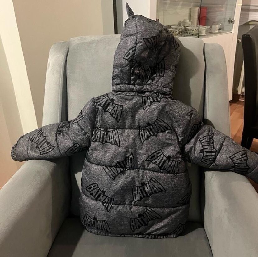 Batman Baskılı Gri Erkek Çocuk Mont - Görsel 2