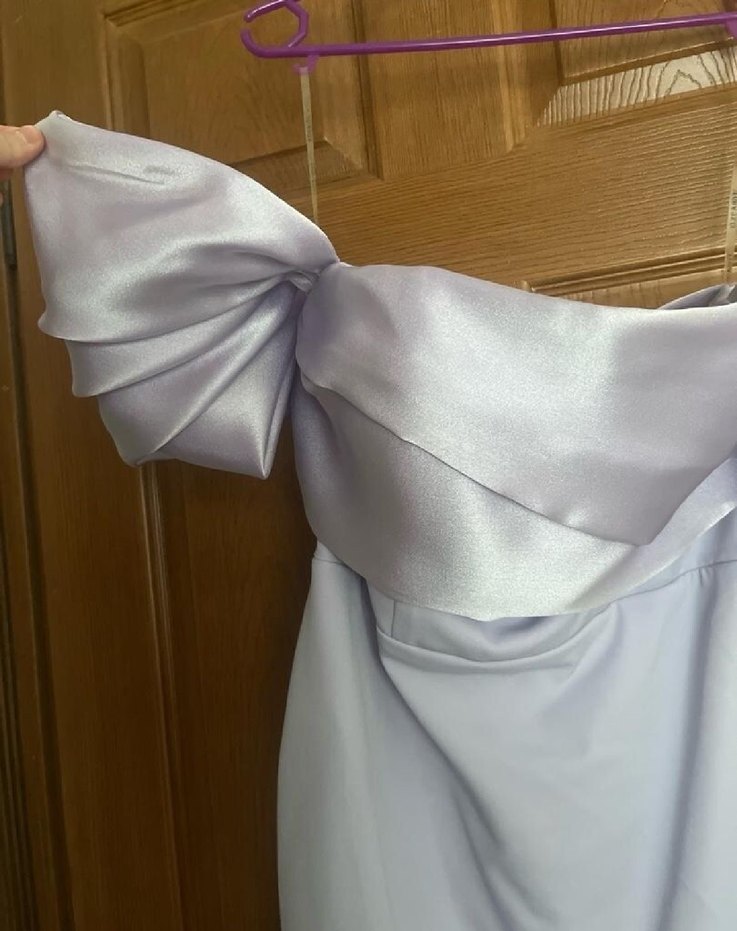 Mor Drapeli Midi Abiye Elbise - Görsel 5