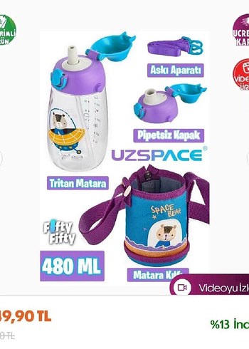 Mor Renkli Çocuk Termos Şişesi ve Kılıfı - Görsel 4