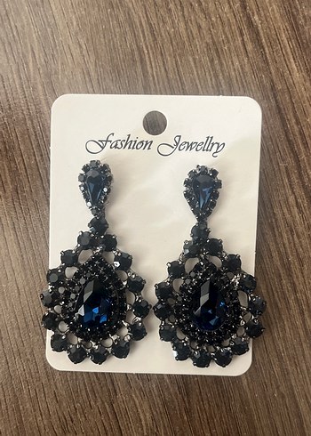 Vintage Mini Mavi Boncuklu Küpe - Görsel 2