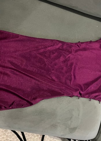 Bordo Kısa Abiye Elbise - Görsel 2