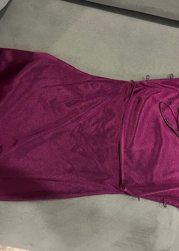 Bordo Kısa Abiye Elbise - Görsel 3