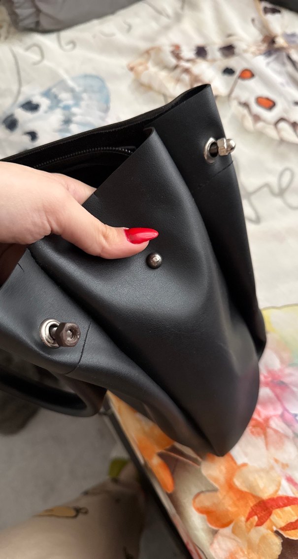 Zara Siyah Deri Minimalist Kadın Çanta - Görsel 3