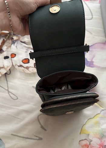 Kahverengi Tokalı Gri Deri Kadın Çapraz Çanta - Görsel 3