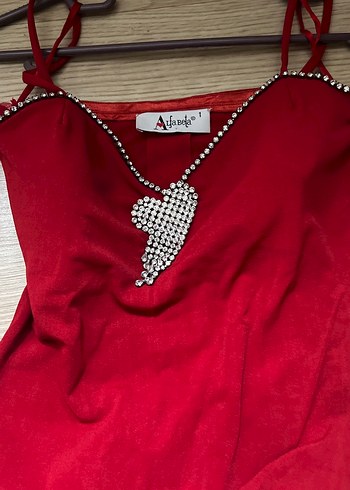 Alfa&Beta Kırmızı Uzun Abiye Elbise - Görsel 4