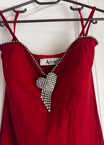Alfa&Beta Kırmızı Uzun Abiye Elbise - Görsel 2