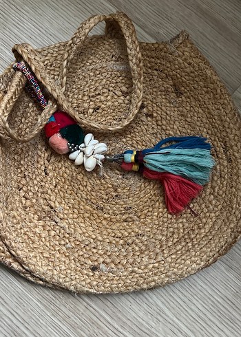 Zara Renkli Püsküllü Örgü Bohem Çanta - Görsel 8