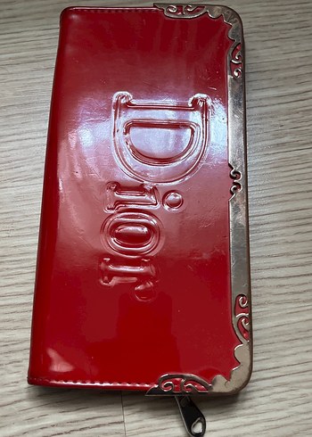 Kırmızı Parlak Deri Kadın Cüzdan - Görsel 2