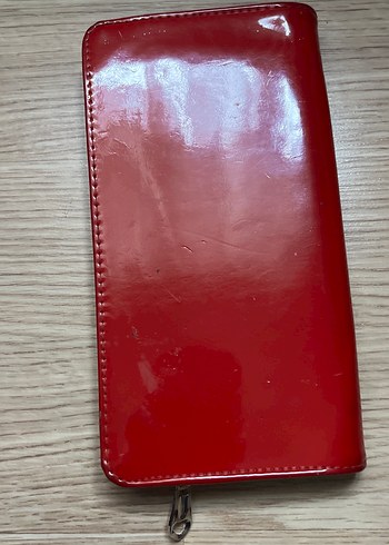 Kırmızı Parlak Deri Kadın Cüzdan - Görsel 4