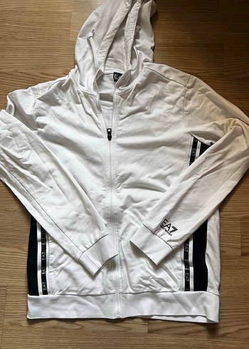 Emporio Armani Armani Ea7 Beyaz Kapusonlu Spor Ceket