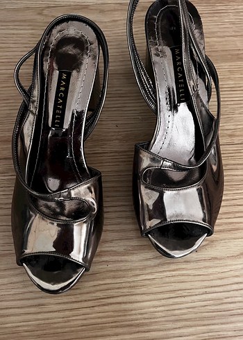 Matmazel Sik Metalik Slingback Sandalet